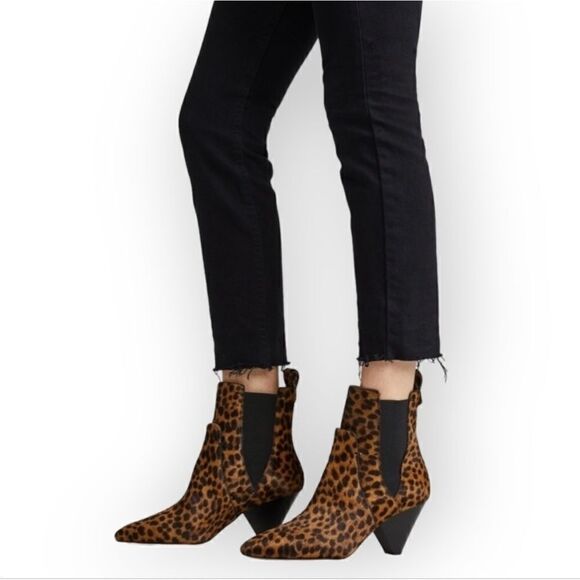 Veronica Beard Landon Leopard Print Calf Hair Ankle Boots Size 8.5 US 39 EU - Picture 13 of 14